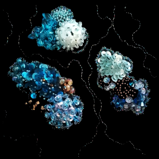 Coraux Bleu azur et Or clair