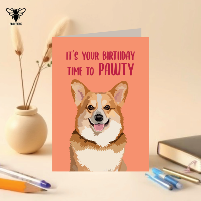Corgi - Birthday Card