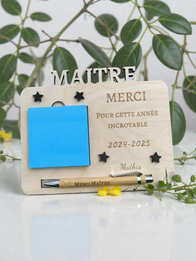 PANCARTE MERCI (stylo+bloc post-it)
