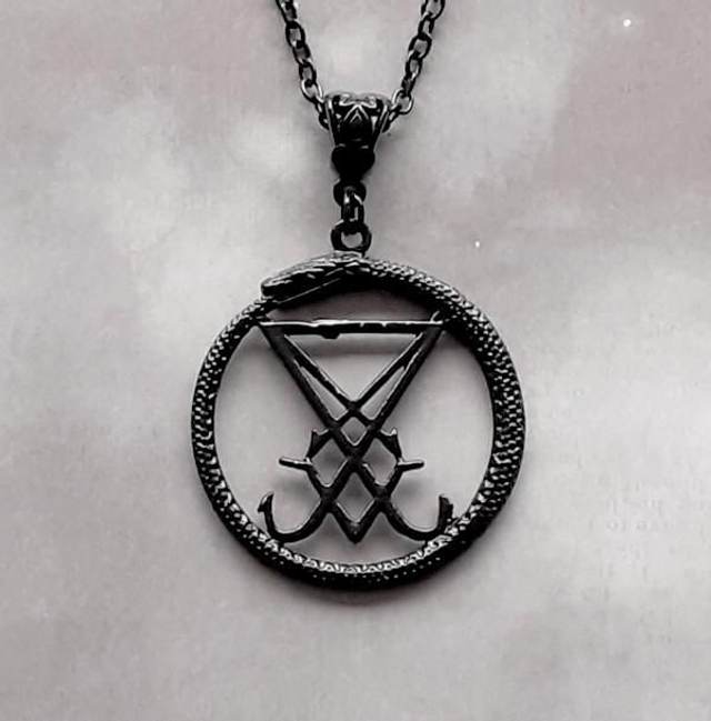 Black Lucifer Sigil Necklace 