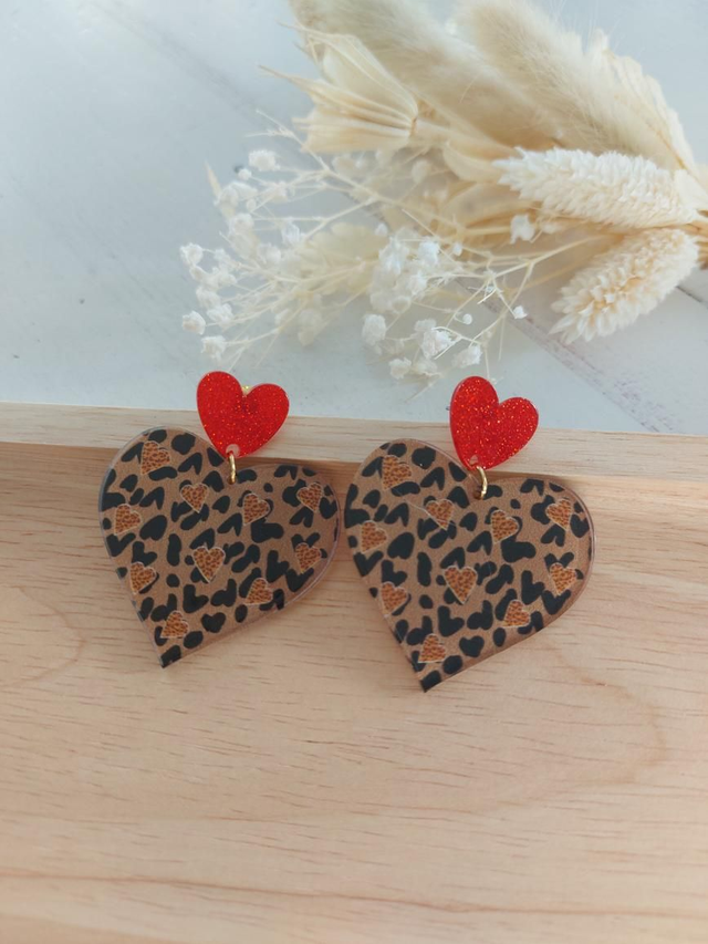 Boucles d&#039;oreilles Ilona paillettes rouge 