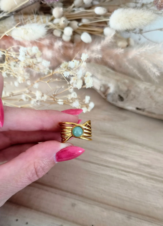 Bague Infini Aventurine verte