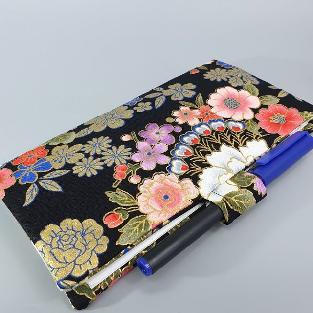 Protège chéquier "Kanako" noir doré