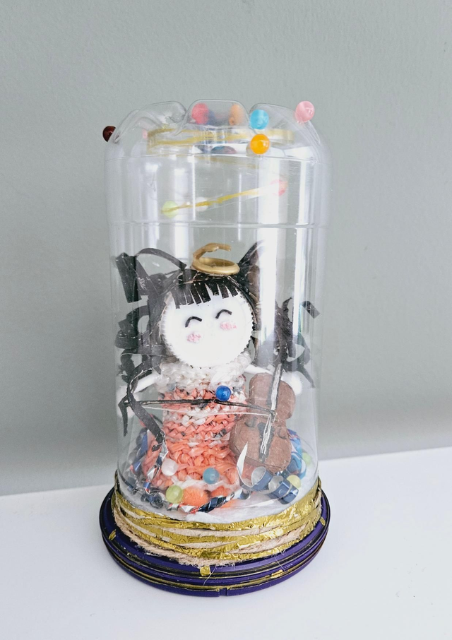  Violine Lovely Girl ECO Handmade Crochet Bottle Table Decoration