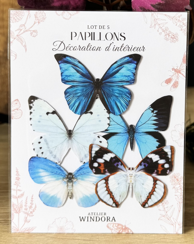 Lot de 5 Papillons Bleu | Décoratifs