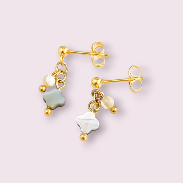 Boucles d&#039;oreilles double TRÈFLE