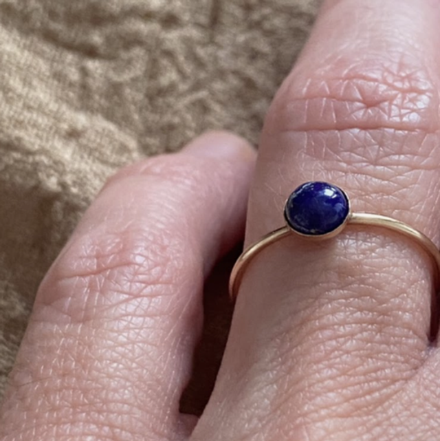 Ring classic • lapis lazuli • 14k gullfylt • 5mm