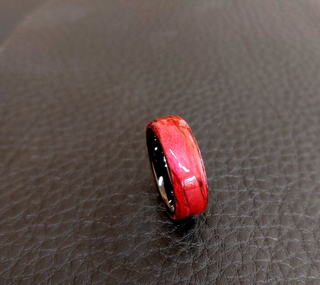 Cirkonio keramikos ir medžio žiedas "Pink ring"