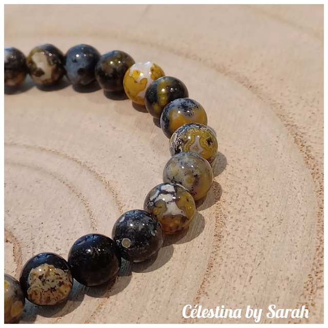 Bracelet Agate océan 6mm Taille Dame