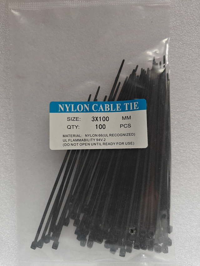 Mustat nippusiteet 3x100mm 100kpl