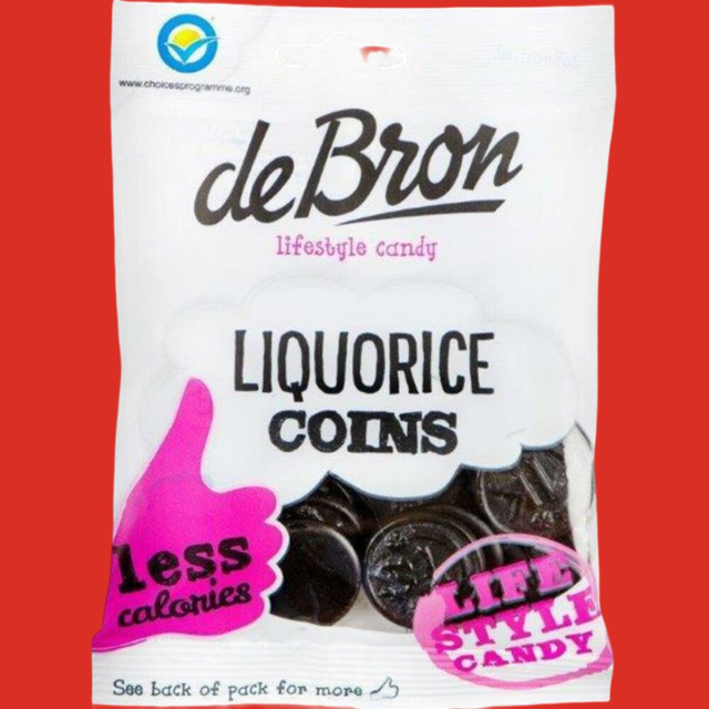 De Bron Liquorice Coins Sugarfree 100 gram
