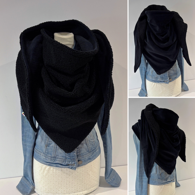 Maxi chèche, écharpe « Sherpa black » 