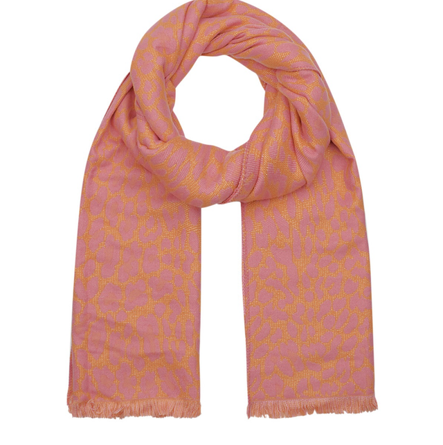 Sjaal oranje panter dun