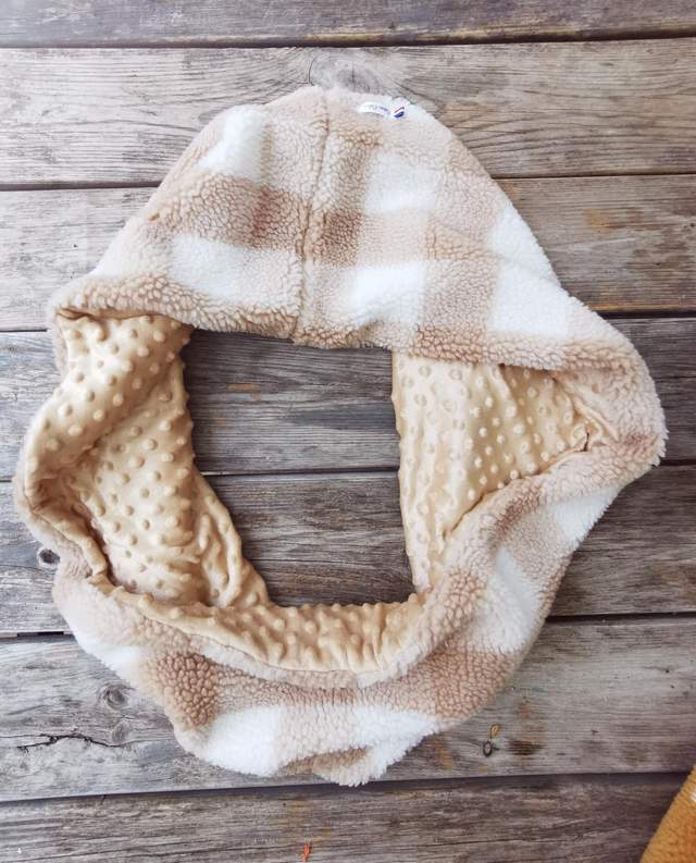 Double snood carreaux beige 