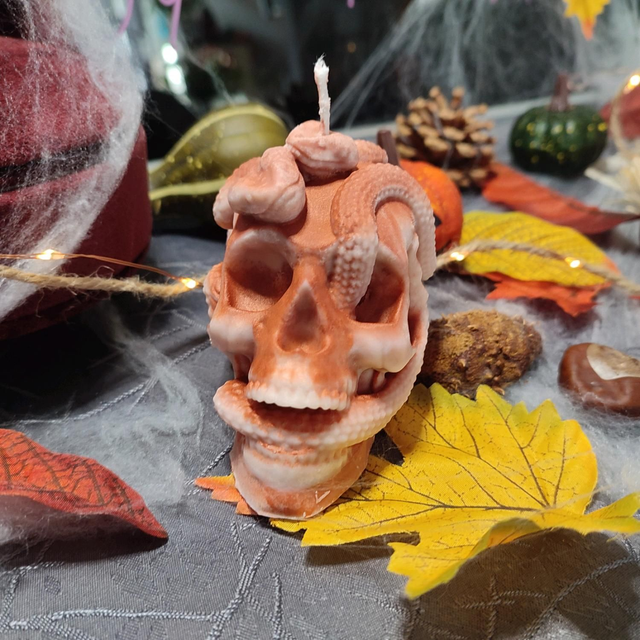 Bougie tête de mort "Snake"
