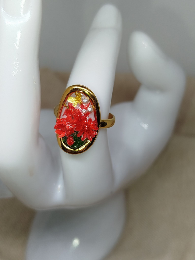 Bague Oriane coloris rouge
