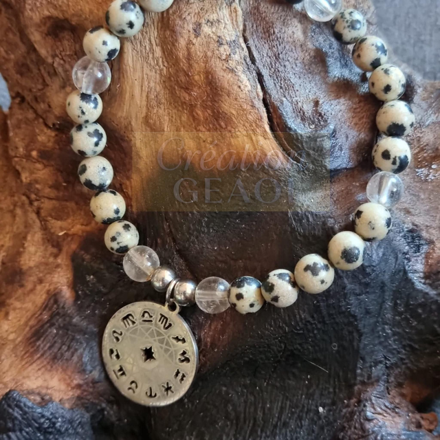 Jaspe dalmatien et cristal de roche