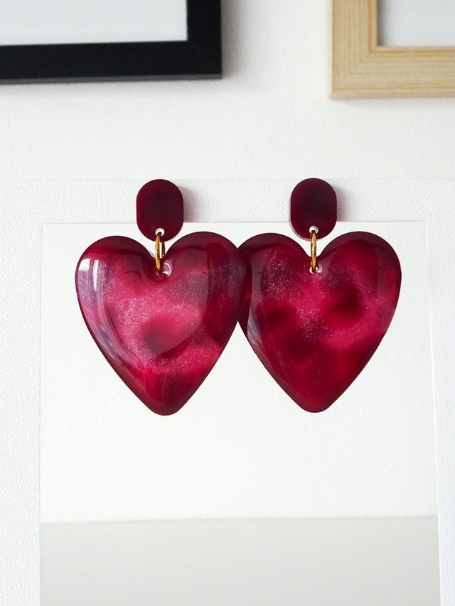 Coeur : Marbré Rouge Bordeaux