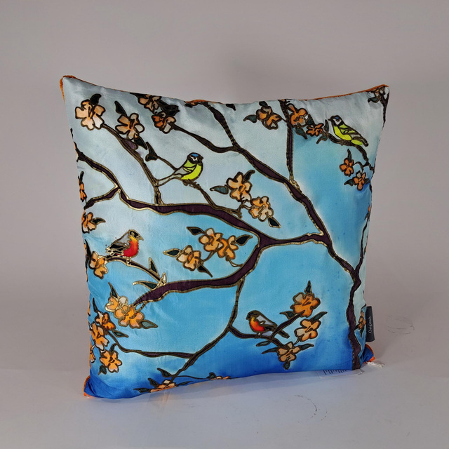 Lockdown garden silk cushion  