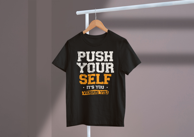 Push Yourself It’s You Versus You Fitness Goals Growth. Fordern Sie sich selbst. Es geht darum, Ihre Fitnessziele zu steigern