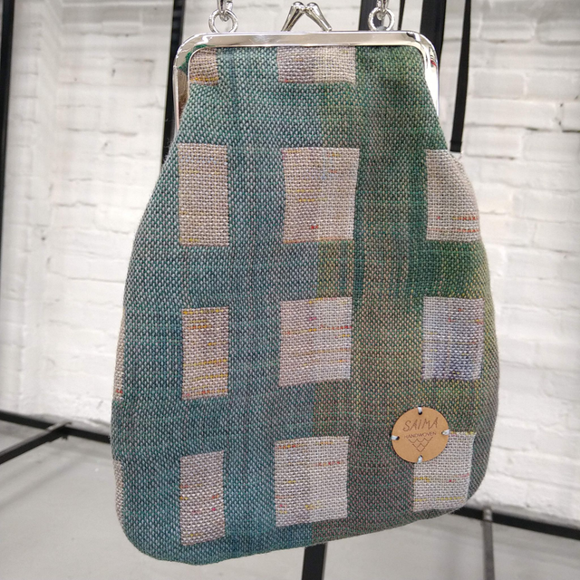 Laukku, vihreä ruudullinen