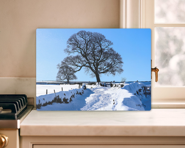 "Tree in the Snow at Penistone" Glass Worktop Saver  