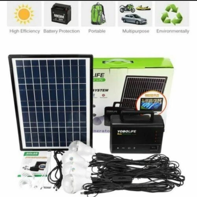Kit Panneau Solaire Générateur 10W 18V+ 4 Ampoule 2USB Chargeur énergie pour être autonome avec votre véhicule électrique