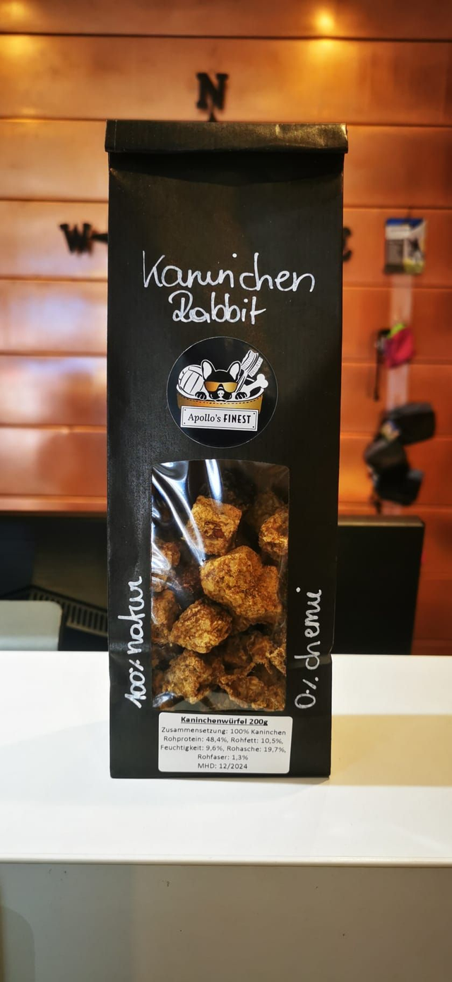 Apollo&#039;s Kaninchen Würfel natur - 200g