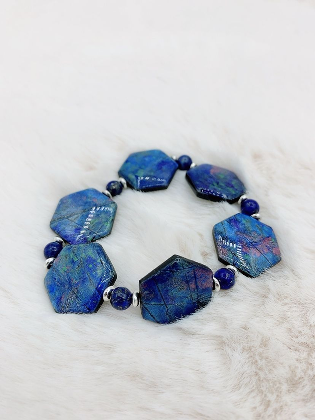 Bracelet "Etincelle" et Pierres de Lapis lazuli