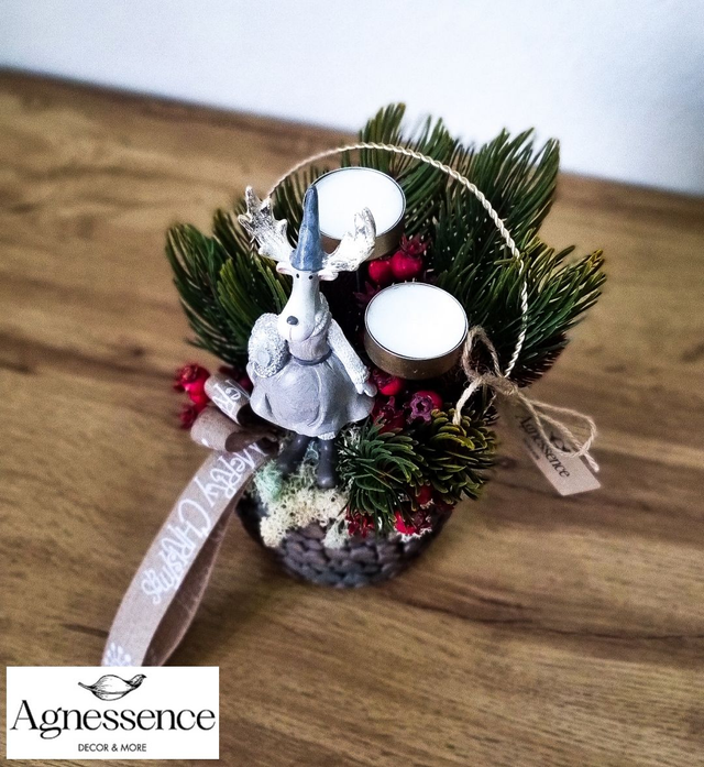 Szarvas kaspó - ünnepi asztaldísz