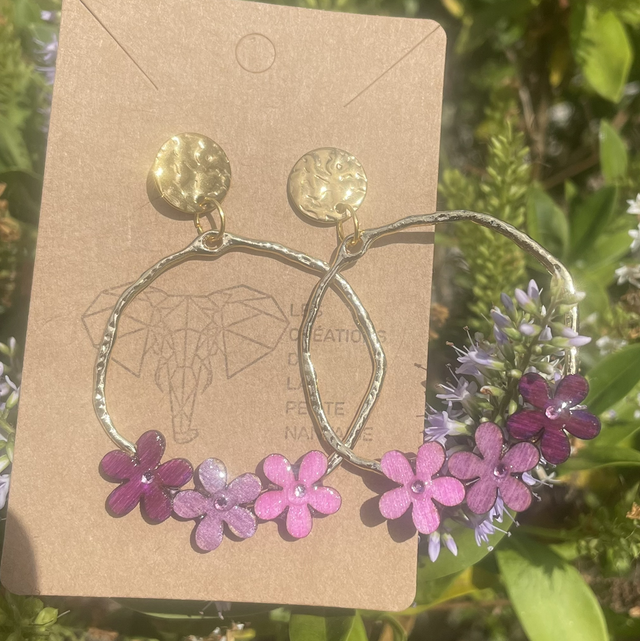 Boucles d oreilles 3 fleurs 