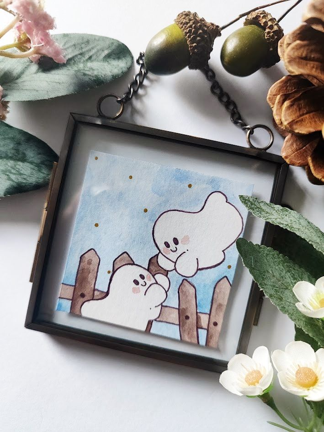 Dancing Ghosts Mini Watercolour Original Painting
