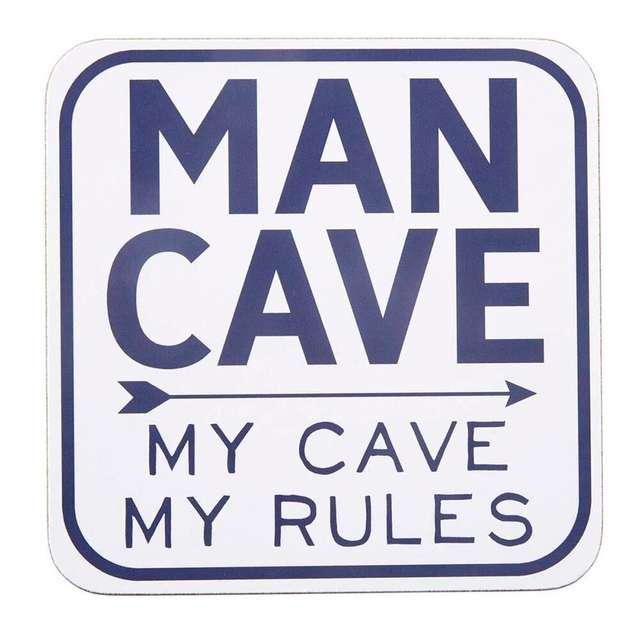 Man Cave Cork Backed Drinks Coaster