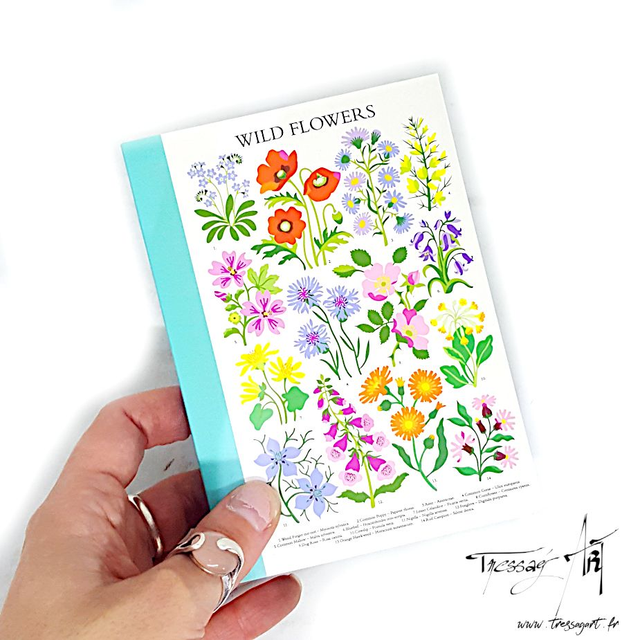 REX LONDON - CARNET DE NOTES FLEURS A6 - RE015