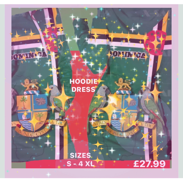 🇩🇲 DOMINICA SÁK-À-FÉTÈ GREEN HOODIE DRESS