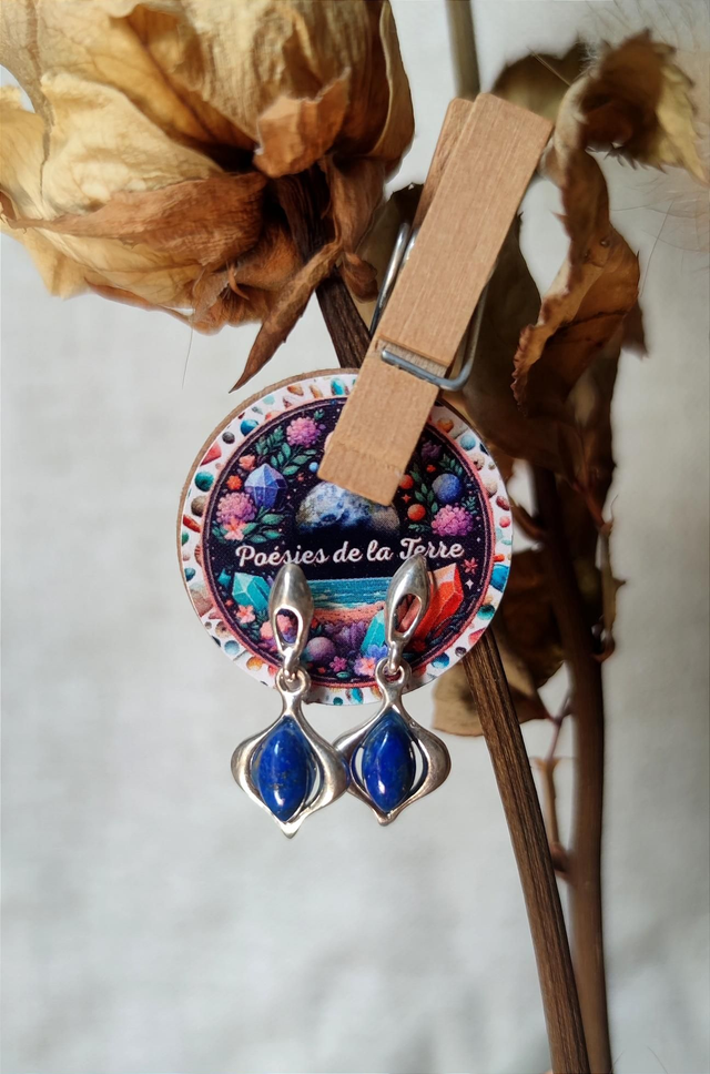 lapis lazuli ~ boucles d'oreilles argent 925