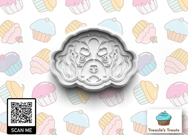 Cavalier King Charles Spaniel Head Fondant/cookie stamp with cutter
