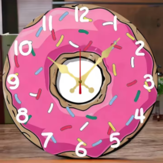 Ronde wandklok van hout Donut (25cm)