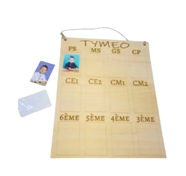 Panneau en Bois Personnalisable pour Photos Scolaires