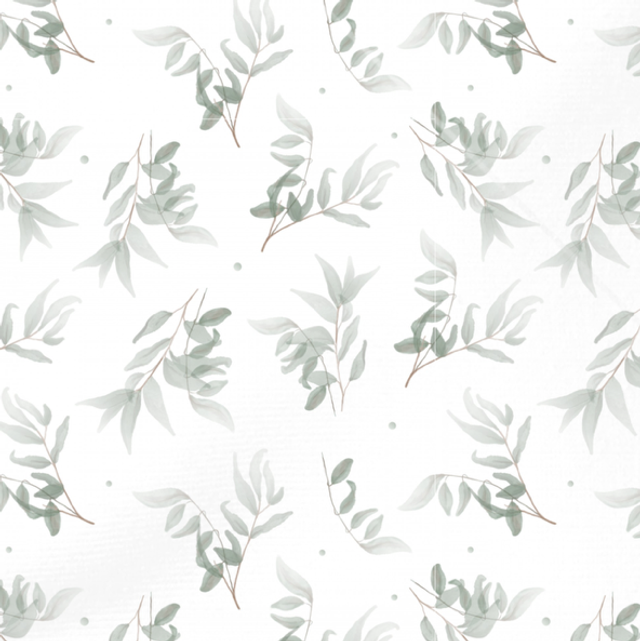 Musselin 0,5m Blätter wathercolor