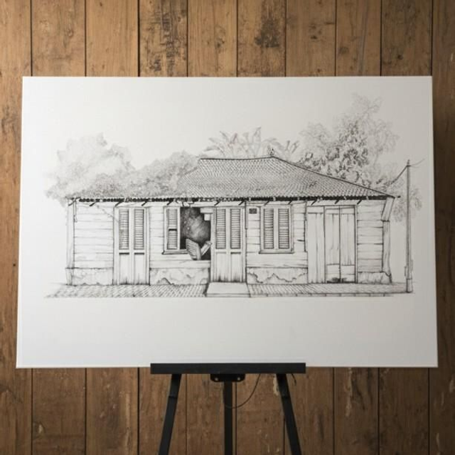 Encre et graphite - case créole #9.3 - Les Trois Ilets - Martinique 