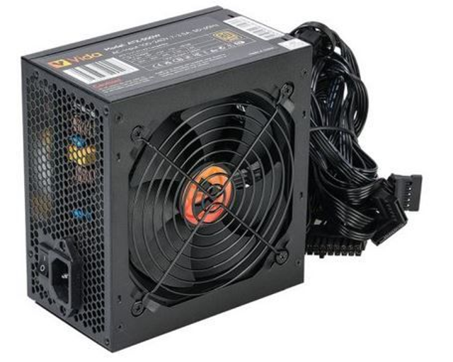 Vida 500W ATX PSU, 80+ Bronze, Fluid Dynamic Ultra-Quiet Fan, PCIe, Flat Black Cables, Power Supply