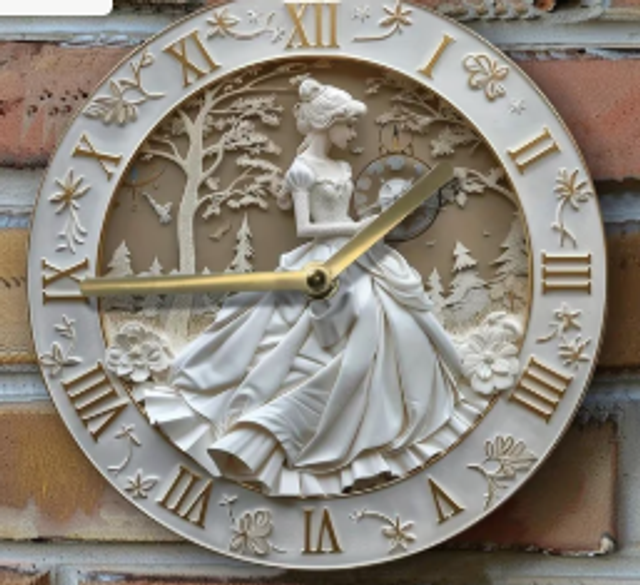 Vintage metalen klok Prinses (20cm diameter)