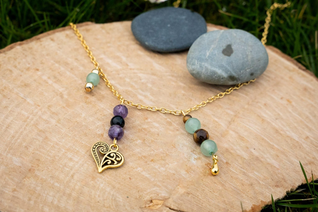 Collier long bohème chaîne dorée 