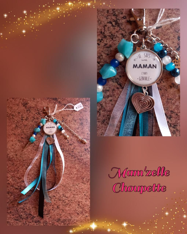 Porte-clés "Je suis une Maman (trop) géniale"