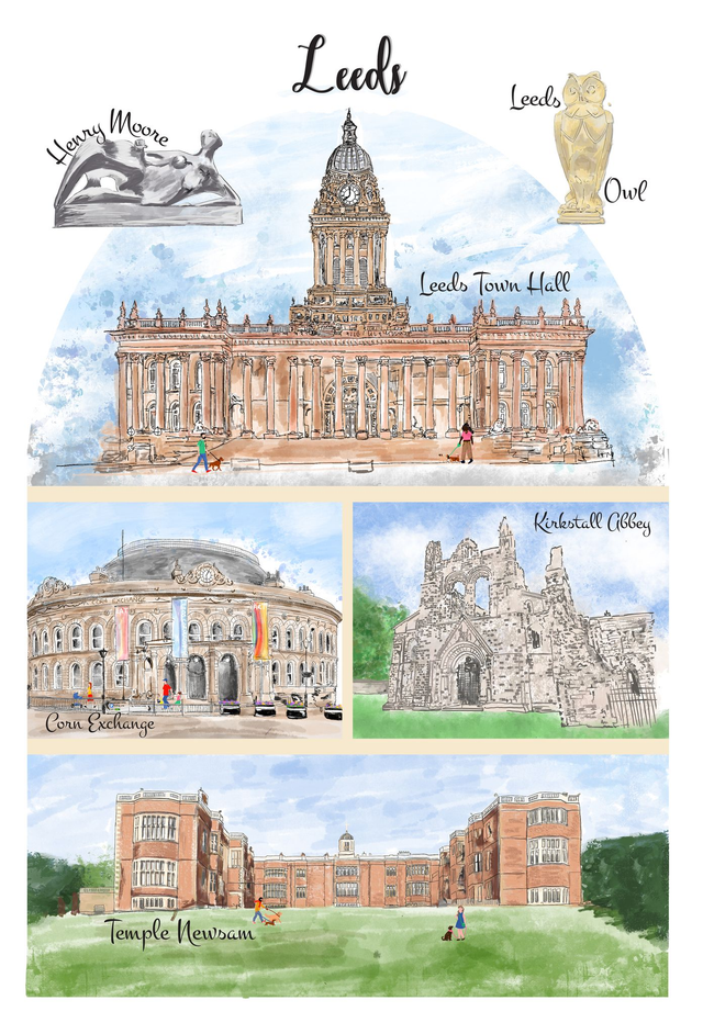 Leeds Tea Towel - 100% Cotton