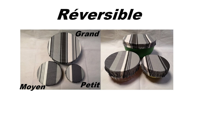 Lot de 3 pièces réversible - Noir, gris et blanc