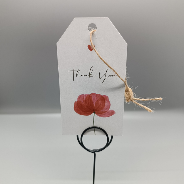 Geschenkanhänger Mohnblume Thank You
