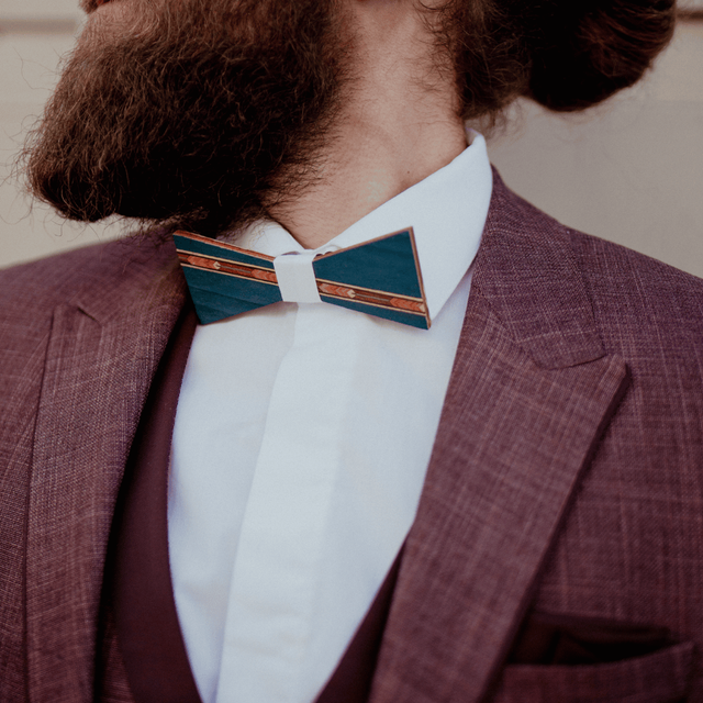 🪵 Le Nœud Distingué • Tulipier teinté bleu