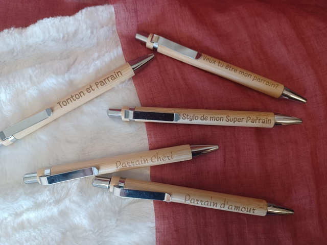 Stylo bambou spécial "Parrain"